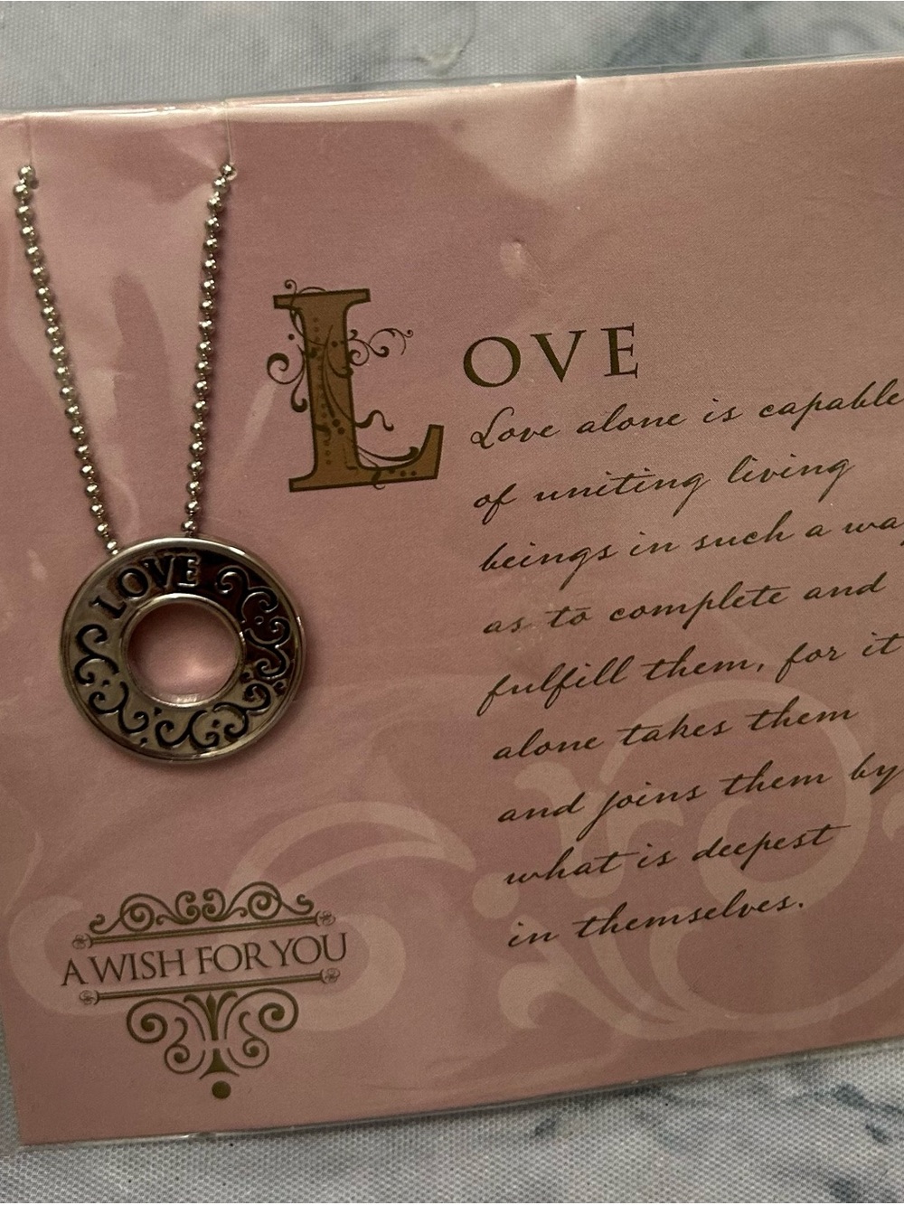 Grasslands Road Silver 'LOVE' Filigree Round Pendant Necklace